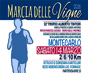 Montecarlo, sabato 14 marzo torna la Marcia delle Vigne: sport e solidarietà tra i filari
