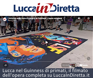 Lucca nel Guinness per il tappeto d’arte effimera più lungo. Su LuccaInDiretta.it il video con l'opera completa